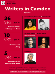 Writers in Camden flyer fall 2024